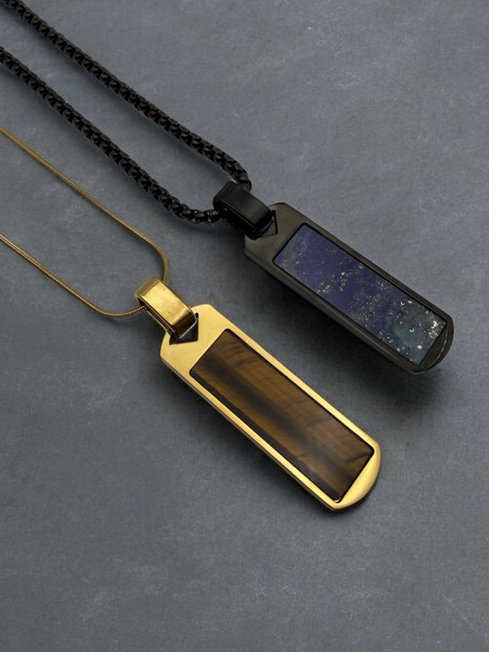 Stone Pendant Necklace Unisex NWT